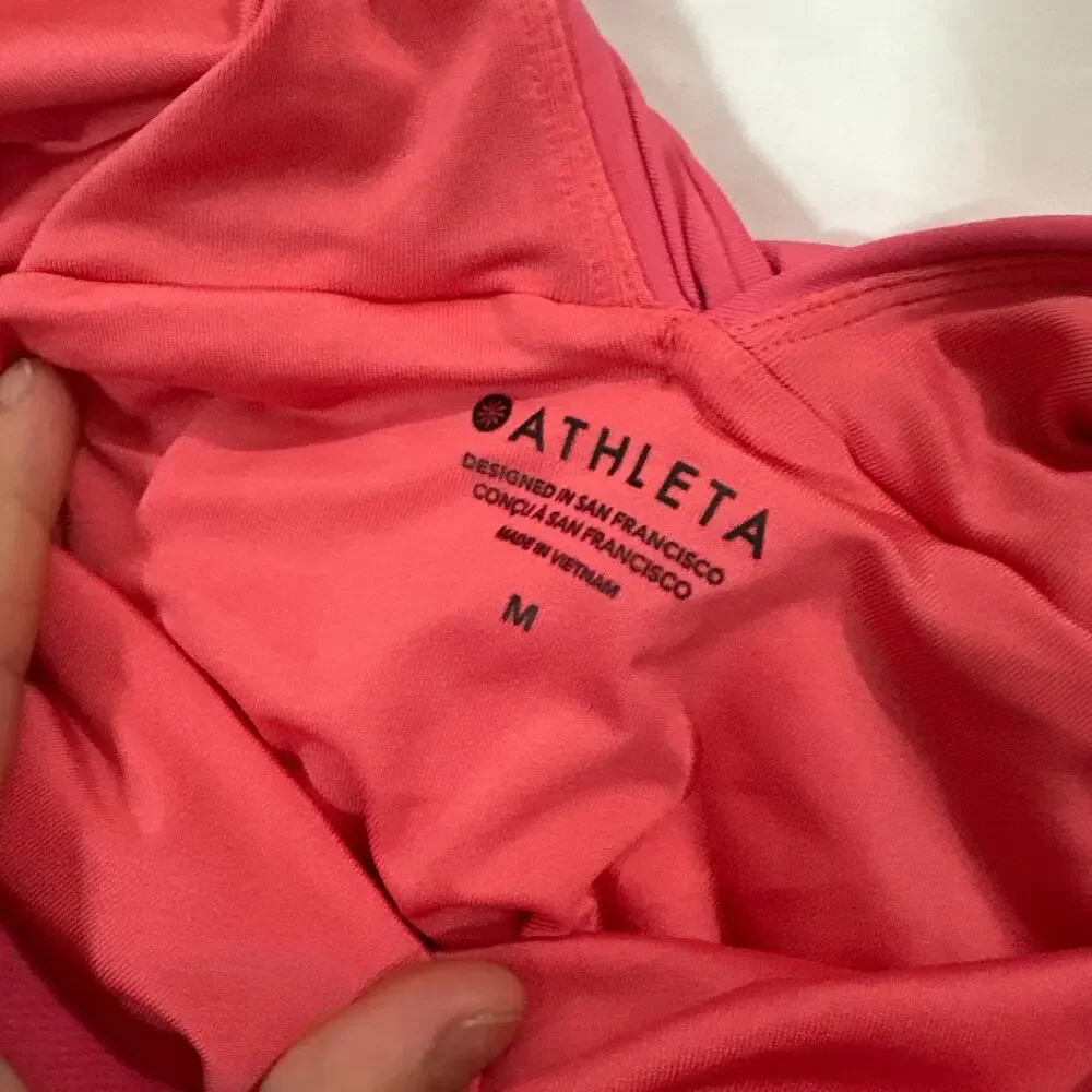 Athleta Women’s Medium Hampton One Piece Swimsuit Pink Summer Beach Vacation